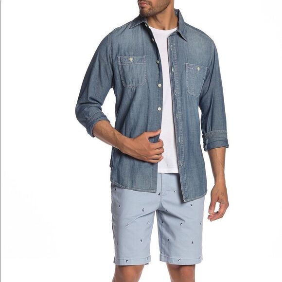 ✨2xHP✨Express Grey Flat Front Sailboat Shorts✨ - Picture 1 of 5